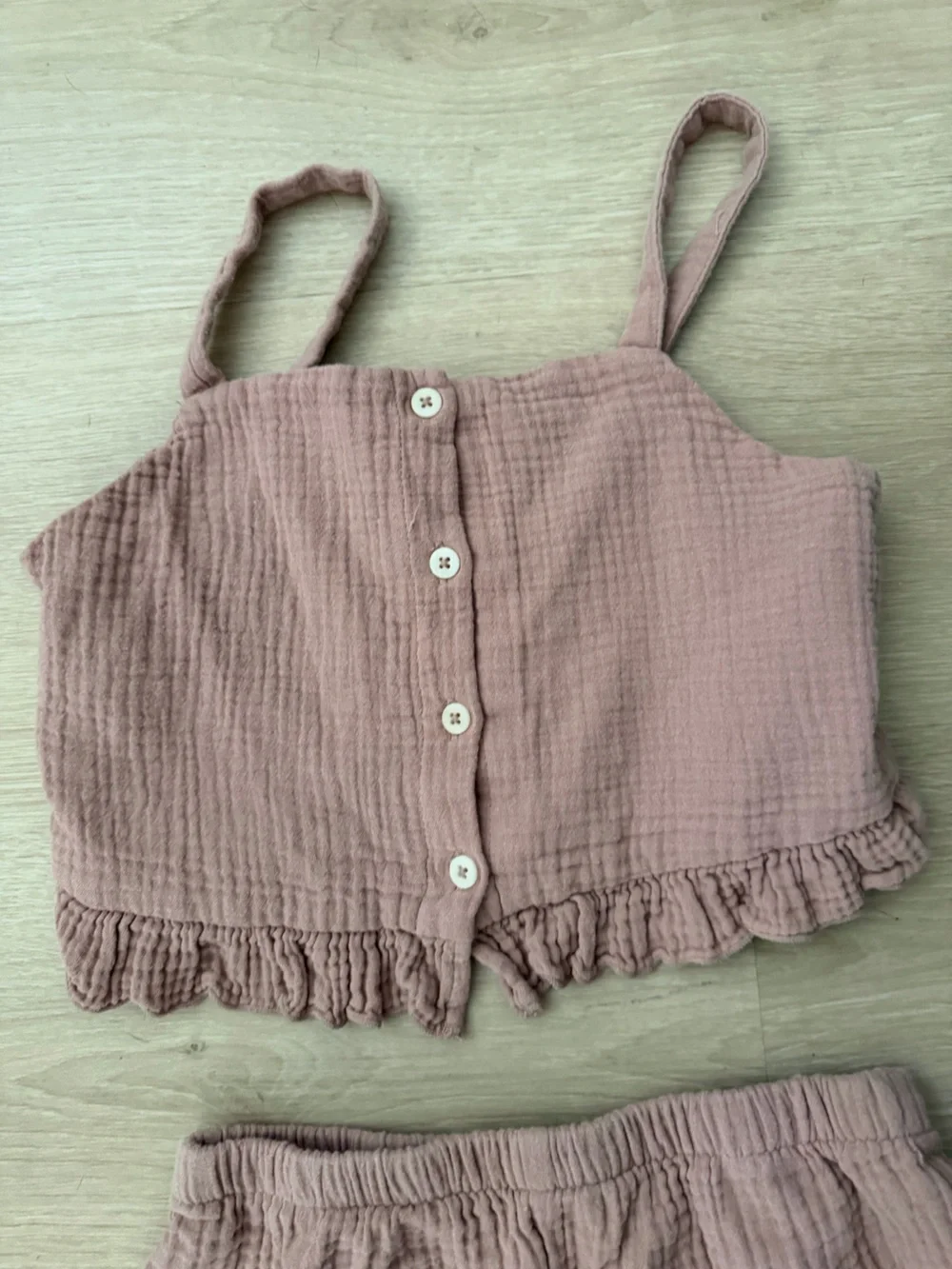 H&M Girls Gauze Two-Piece Set — Tank Top & High Waist Shorts